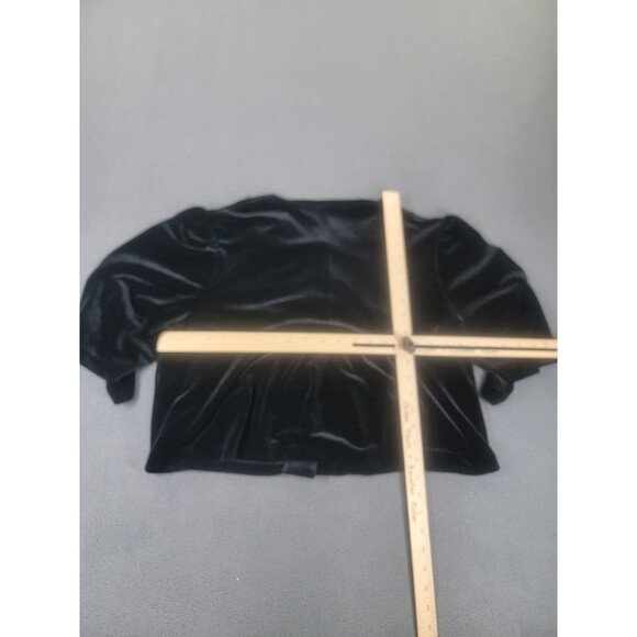 Hanky Panky Jacket Womens XL Black Velour Floral Applique Made USA bolero - Picture 6 of 9